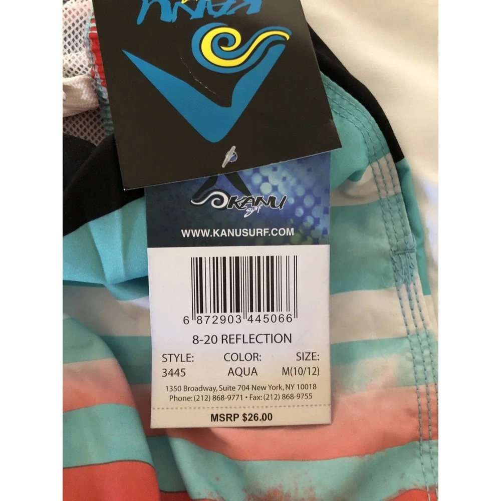 Kanu Surf Boys' Reflection‎ Quick Dry UPF 50+ Beach Swim Trunk Medium 10/12 NWT